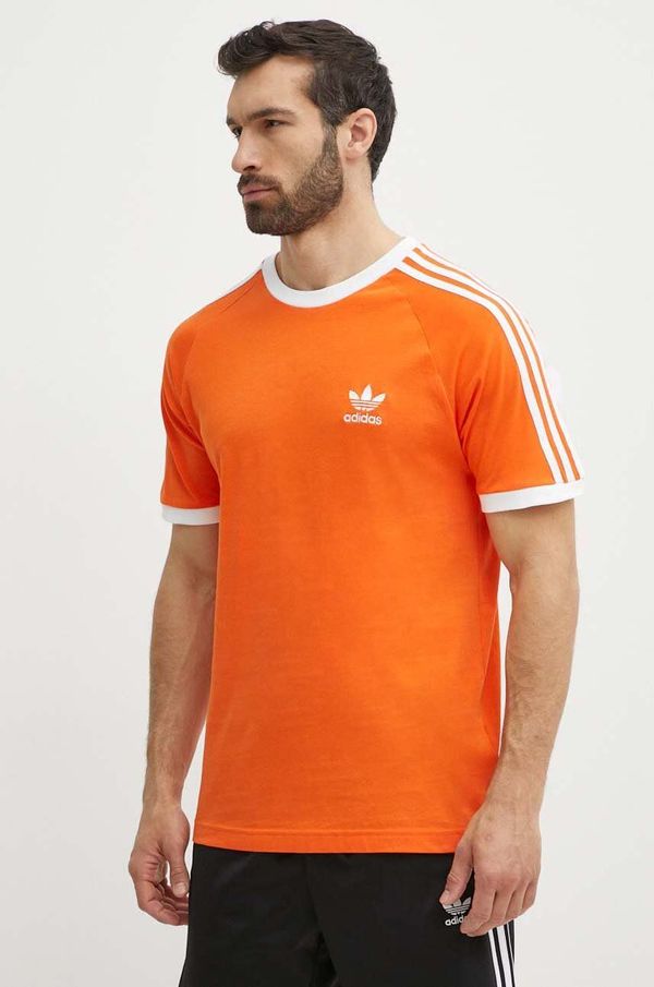 adidas Originals Bombažna kratka majica adidas Originals moška, oranžna barva, IM9382