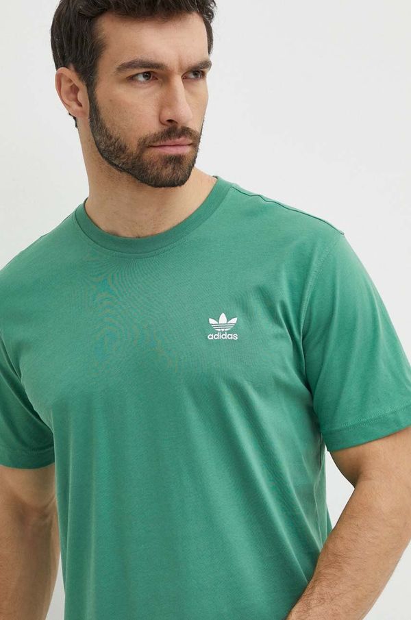 adidas Originals Bombažna kratka majica adidas Originals moška, zelena barva, IN0671