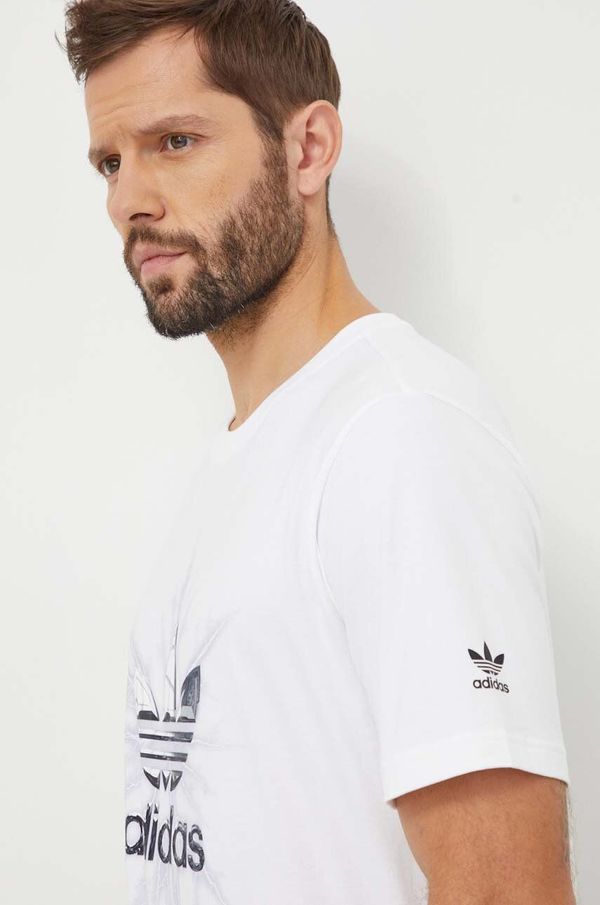 adidas Originals Bombažna kratka majica adidas Originals moški, bela barva