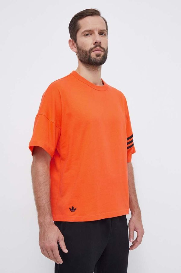 adidas Originals Bombažna kratka majica adidas Originals moški, oranžna barva