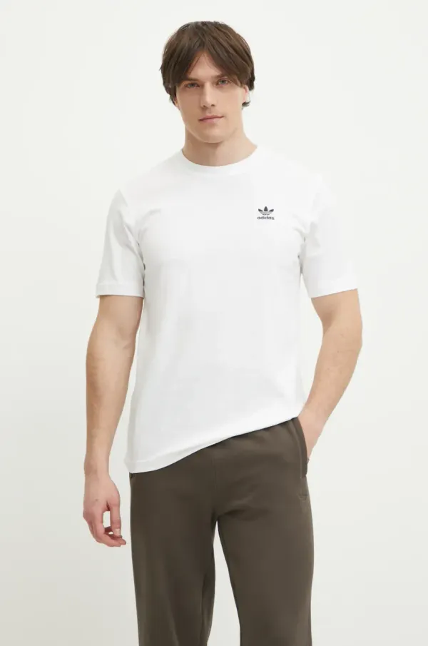 adidas Originals Bombažna kratka majica adidas Originals Trefoil moška, bela barva, JI8544