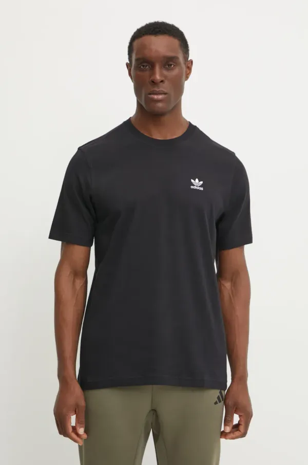 adidas Originals Bombažna kratka majica adidas Originals Trefoil moška, črna barva, JI8545