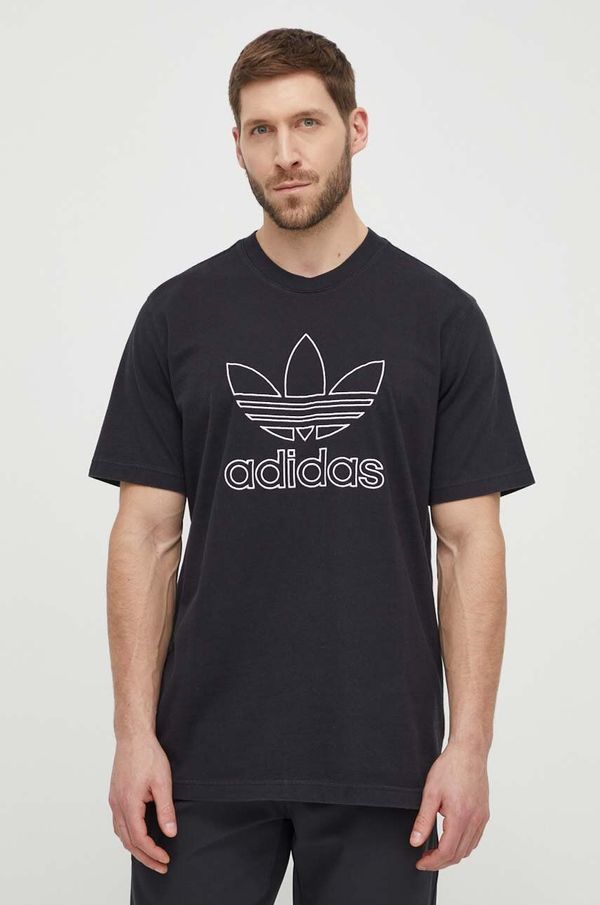 adidas Originals Bombažna kratka majica adidas Originals Trefoil Tee moška, črna barva, IU2347