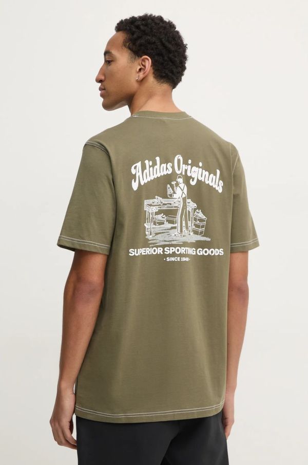 adidas Originals Bombažna kratka majica adidas Originals Wabash moška, zelena barva, JP4476