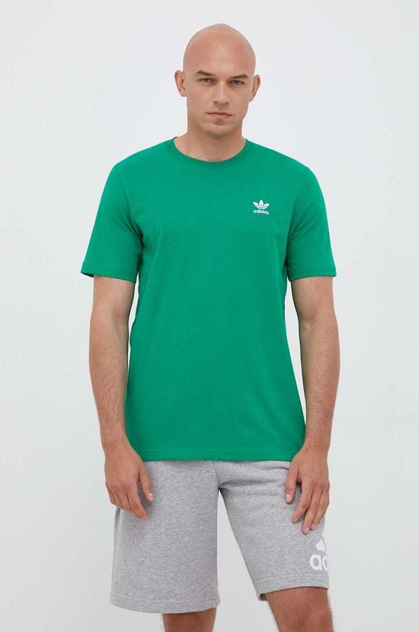 adidas Originals Bombažna kratka majica adidas Originals zelena barva