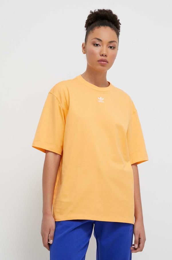 adidas Originals Bombažna kratka majica adidas Originals ženski, oranžna barva