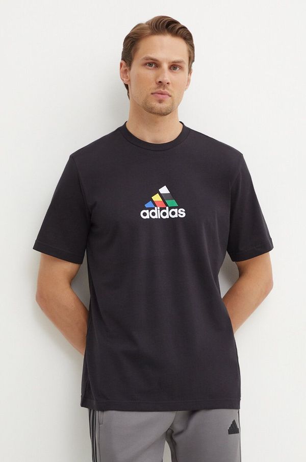 adidas Bombažna kratka majica adidas Tiro moška, črna barva, IW2672