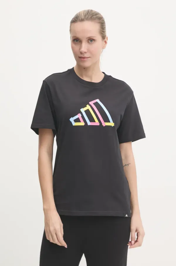 adidas Bombažna kratka majica adidas W T FILL TEE ženska, črna barva, JN9087