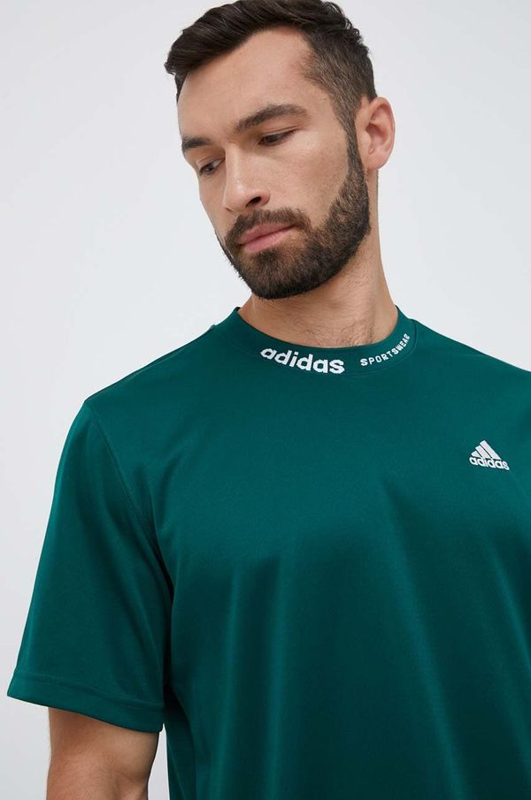 adidas Bombažna kratka majica adidas zelena barva