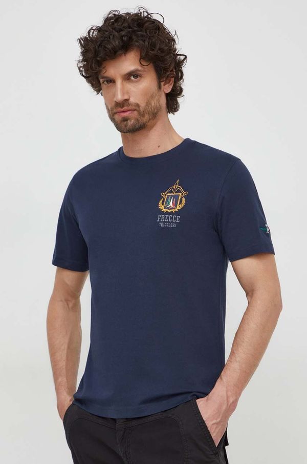 Aeronautica Militare Bombažna kratka majica Aeronautica Militare moška, mornarsko modra barva TS2220J641
