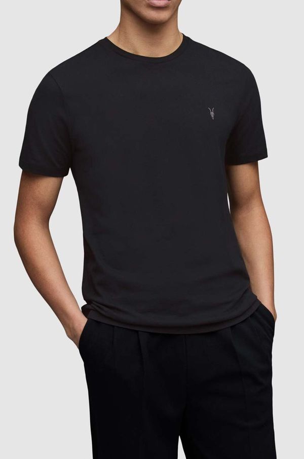 AllSaints Bombažna kratka majica AllSaints črna barva