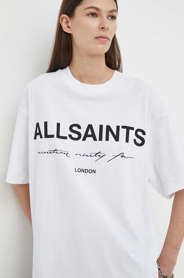 AllSaints Bombažna kratka majica AllSaints HELIS CARLIE TEE ženska, bela barva