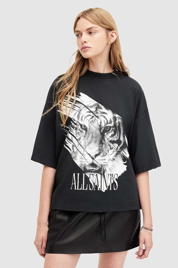 AllSaints Bombažna kratka majica AllSaints PROWL AMELIE TEE ženska, črna barva, W086JA
