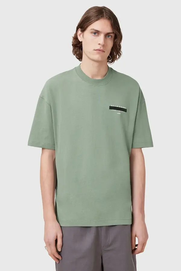 AllSaints Bombažna kratka majica AllSaints REDACT SS CREW