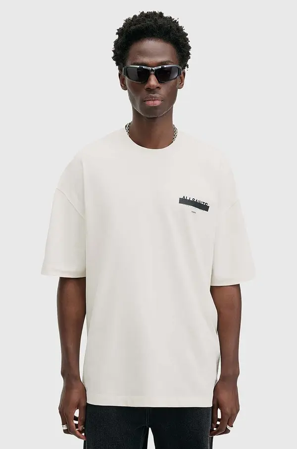 AllSaints Bombažna kratka majica AllSaints REDACT SS CREW