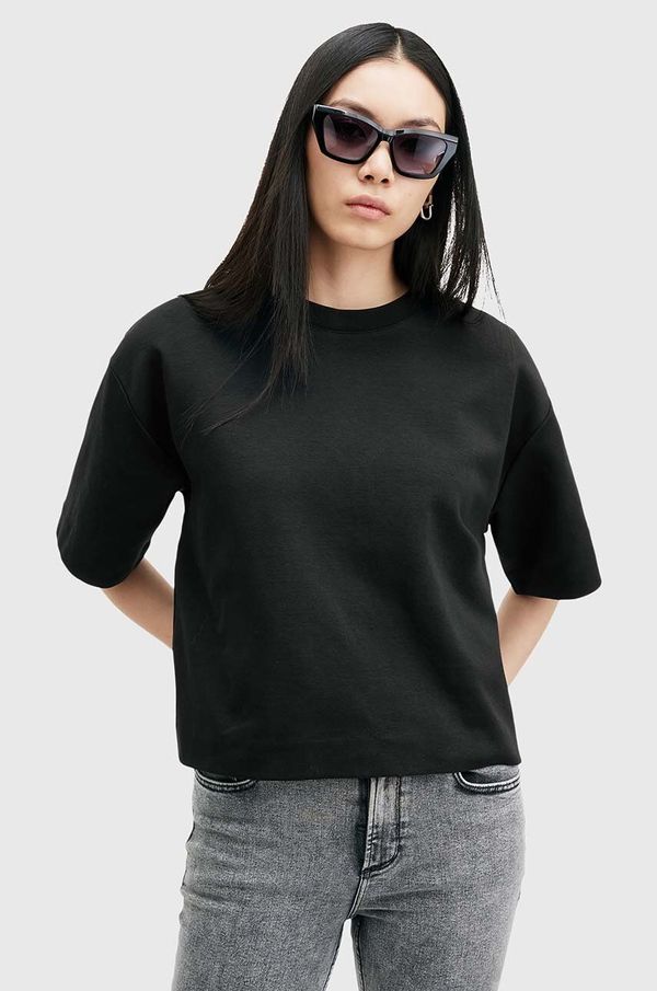 AllSaints Bombažna kratka majica AllSaints TILLIE TEE ženska, črna barva, W050JA