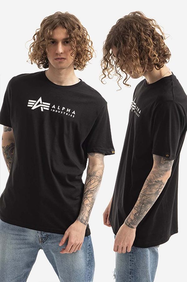 Alpha Industries Bombažna kratka majica Alpha Industries 2-pack črna barva