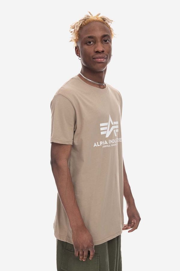 Alpha Industries Bombažna kratka majica Alpha Industries Basic T-Shirt bež barva