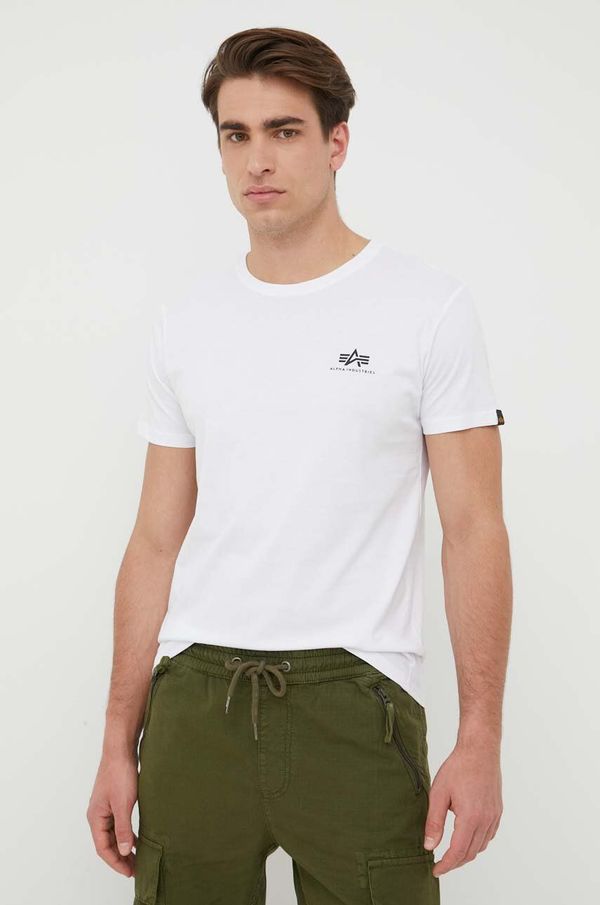 Alpha Industries Bombažna kratka majica Alpha Industries Basic T Small Logo bela barva, 188505.09