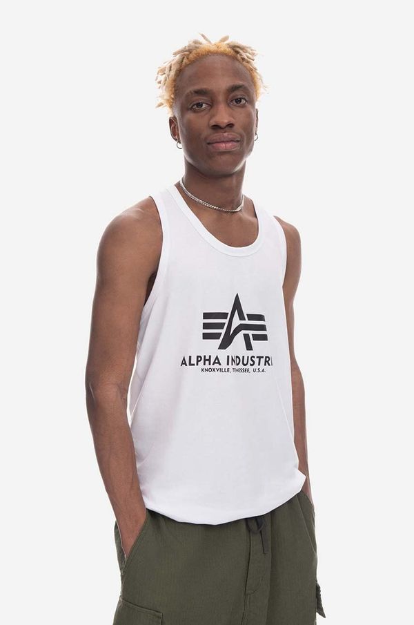 Alpha Industries Bombažna kratka majica Alpha Industries Basic Tank bela barva