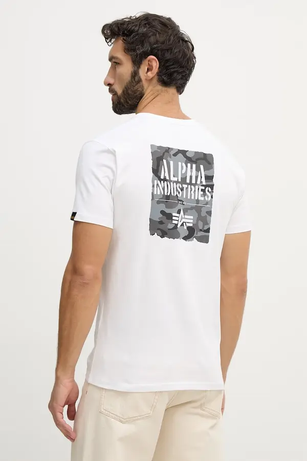 Alpha Industries Bombažna kratka majica Alpha Industries Camo Print