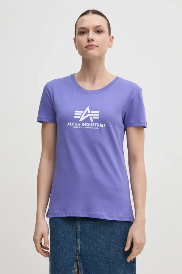 Alpha Industries Bombažna kratka majica Alpha Industries New Basic T Wmn ženska, vijolična barva, 196051