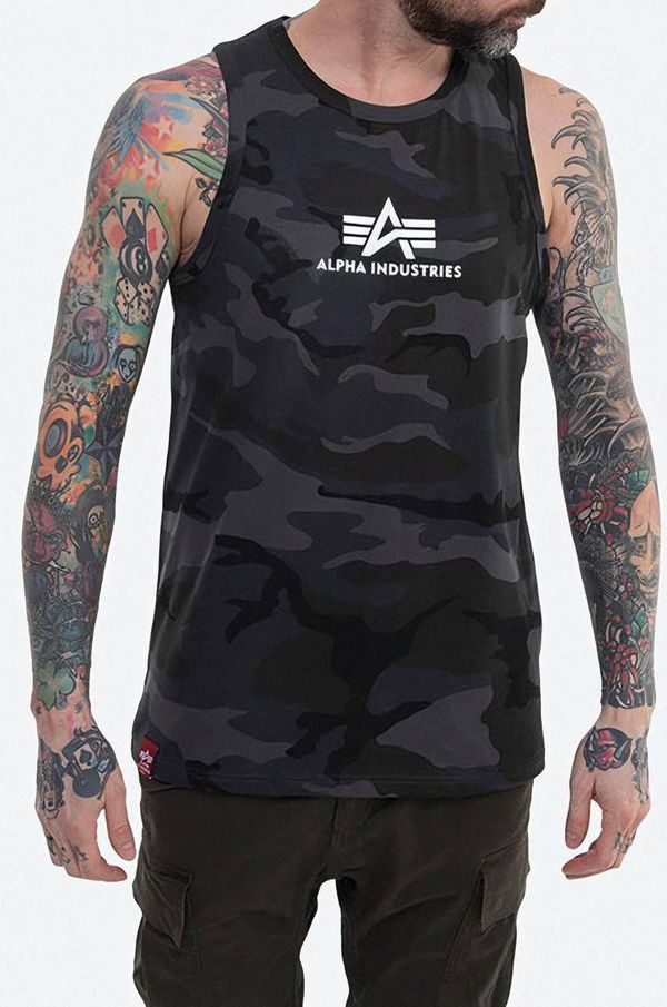 Alpha Industries Bombažna kratka majica Alpha Industries siva barva