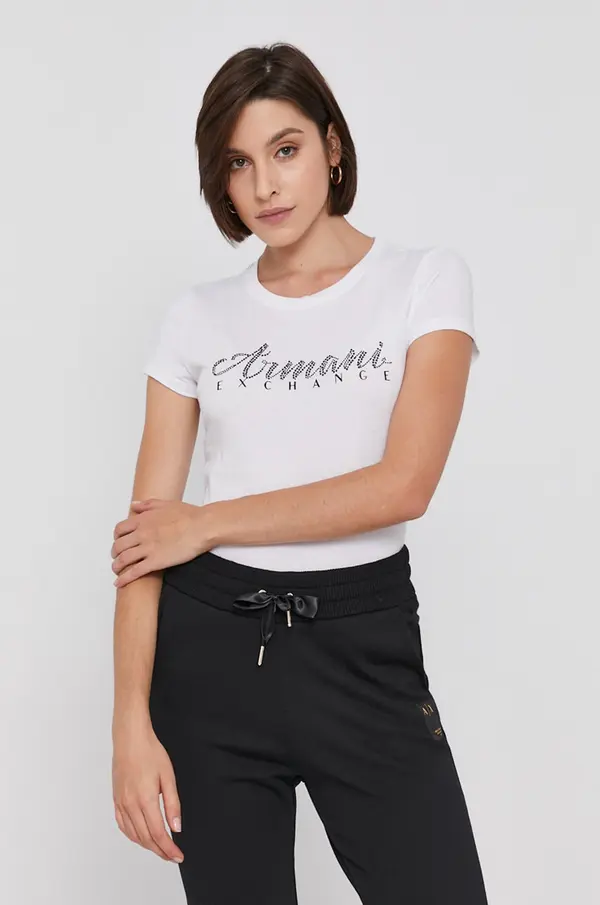 Armani Exchange Bombažna kratka majica Armani Exchange