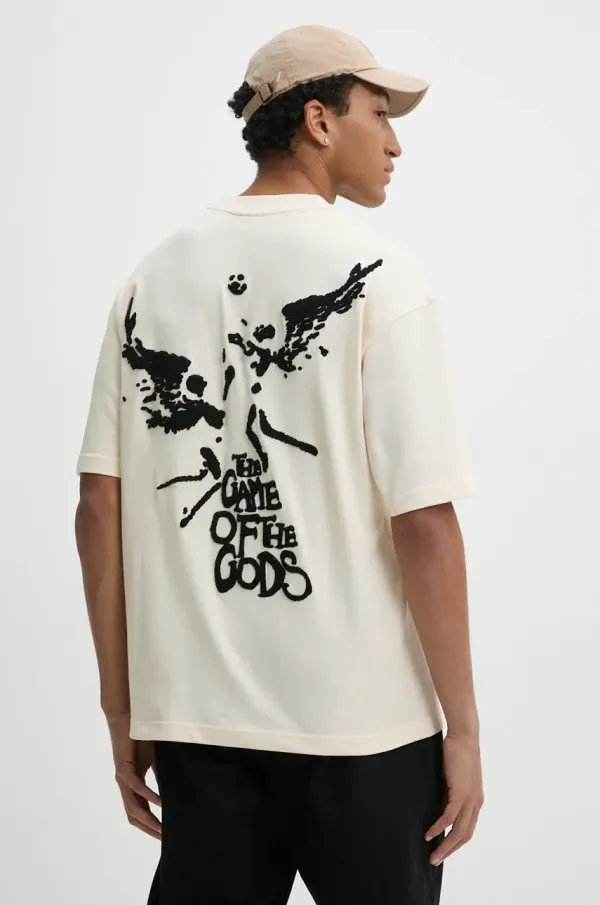 BALR. Bombažna kratka majica BALR. Game of the Gods moška, bež barva, B1112 1262