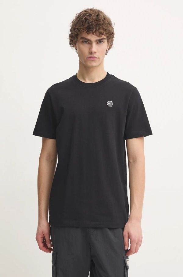 BALR. Bombažna kratka majica BALR. Hexline moška, črna barva, B1112 1255