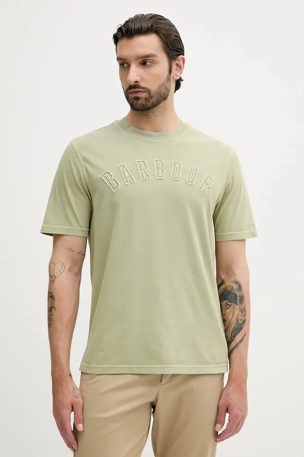 Barbour Bombažna kratka majica Barbour BANFORD