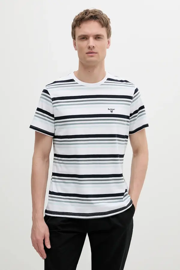 Barbour Bombažna kratka majica Barbour Houstead Stripe Tailored Fit T-Shirt