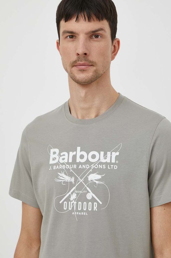 Barbour Bombažna kratka majica Barbour moški, zelena barva