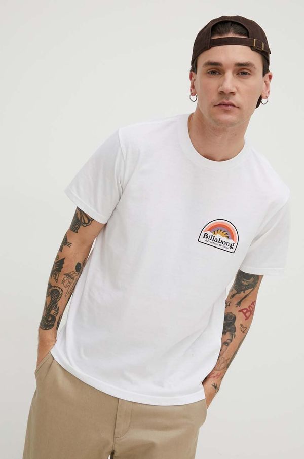 Billabong Bombažna kratka majica Billabong BILLABONG X ADVENTURE DIVISION moška, bela barva