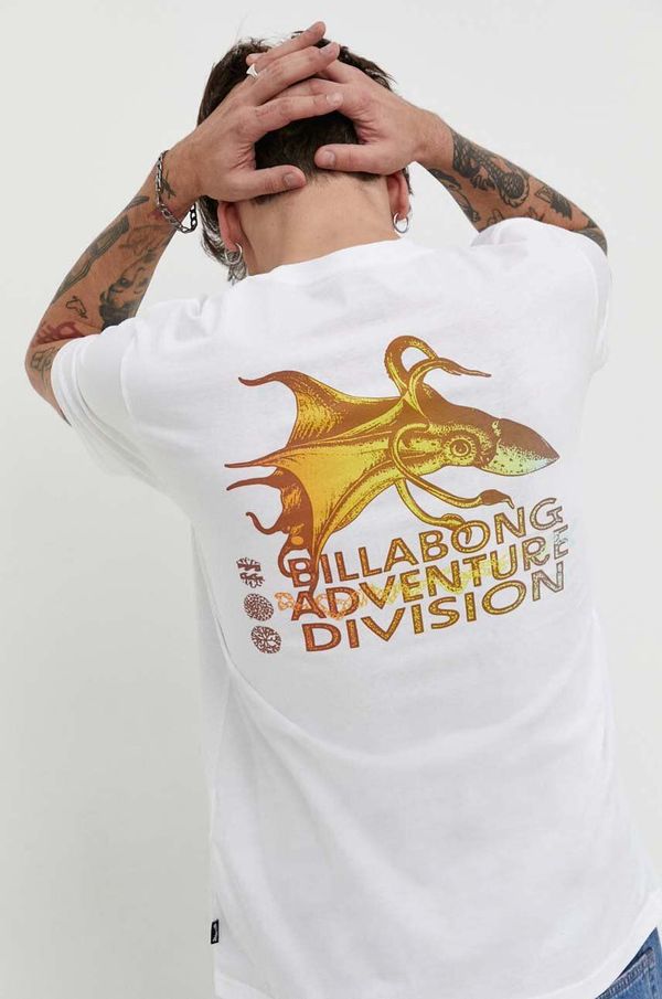Billabong Bombažna kratka majica Billabong BILLABONG X ADVENTURE DIVISION moška, bela barva
