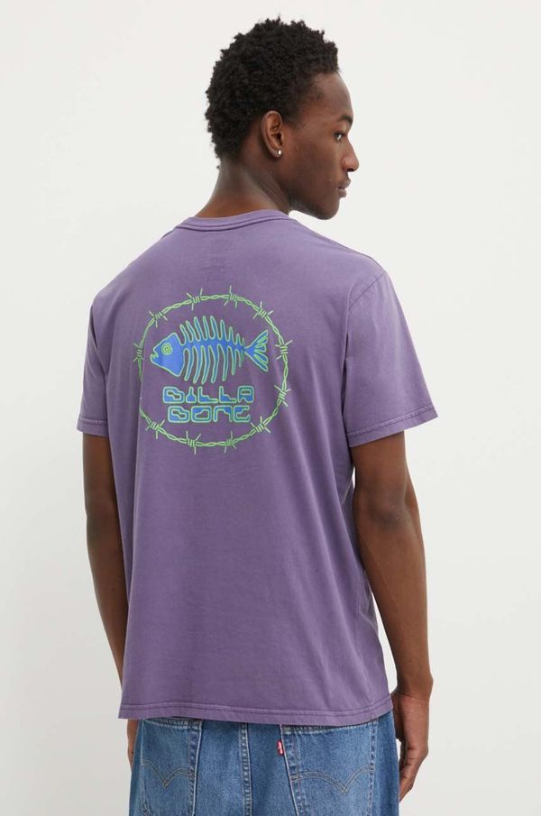 Billabong Bombažna kratka majica Billabong BONEZ moška, vijolična barva, ABYZT02405