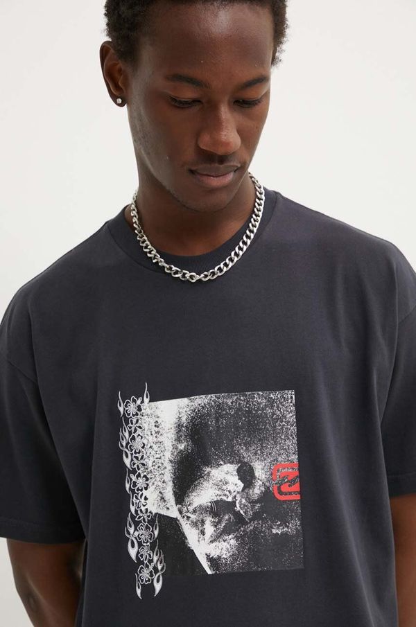 Billabong Bombažna kratka majica Billabong moška, črna barva, ABYZT02311