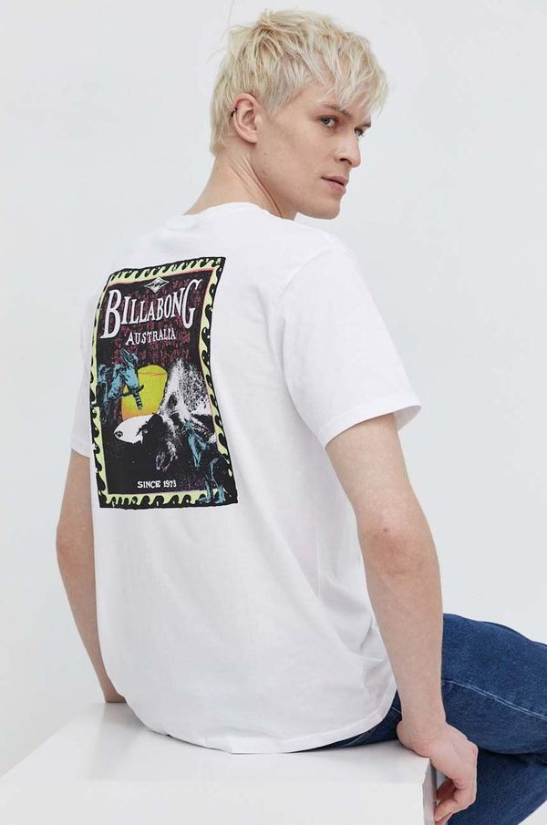 Billabong Bombažna kratka majica Billabong moški, bela barva
