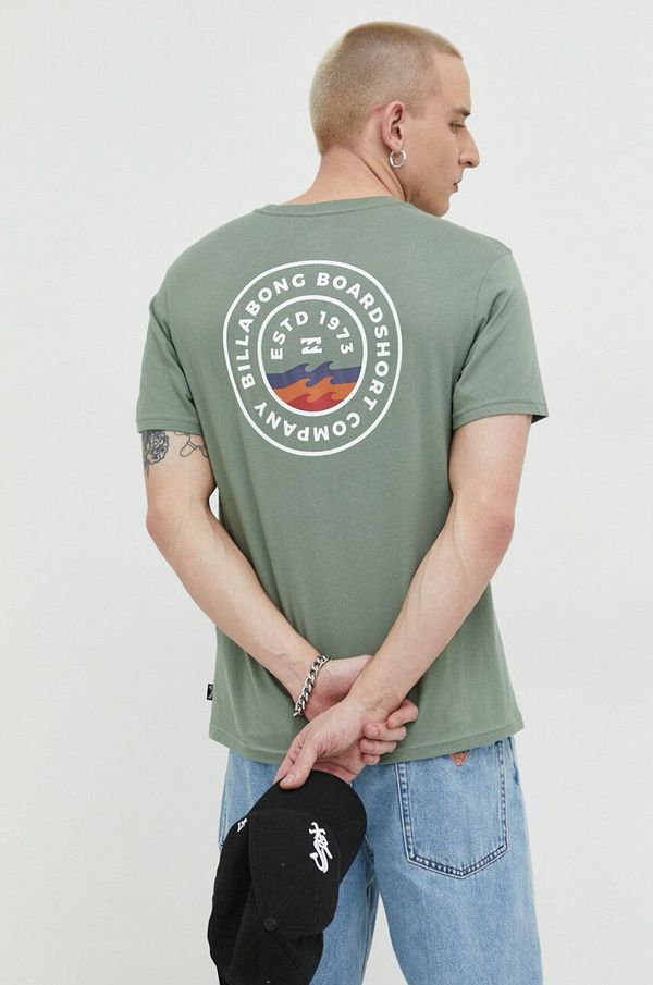 Billabong Bombažna kratka majica Billabong zelena barva