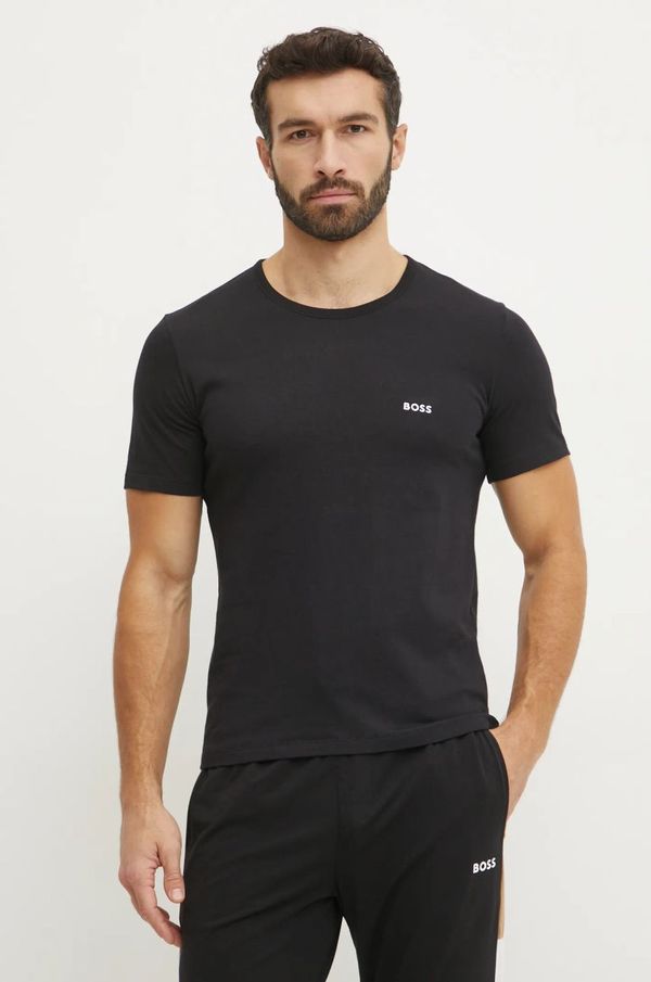 Boss Bombažna kratka majica BOSS 3-pack moška, črna barva, 50532468