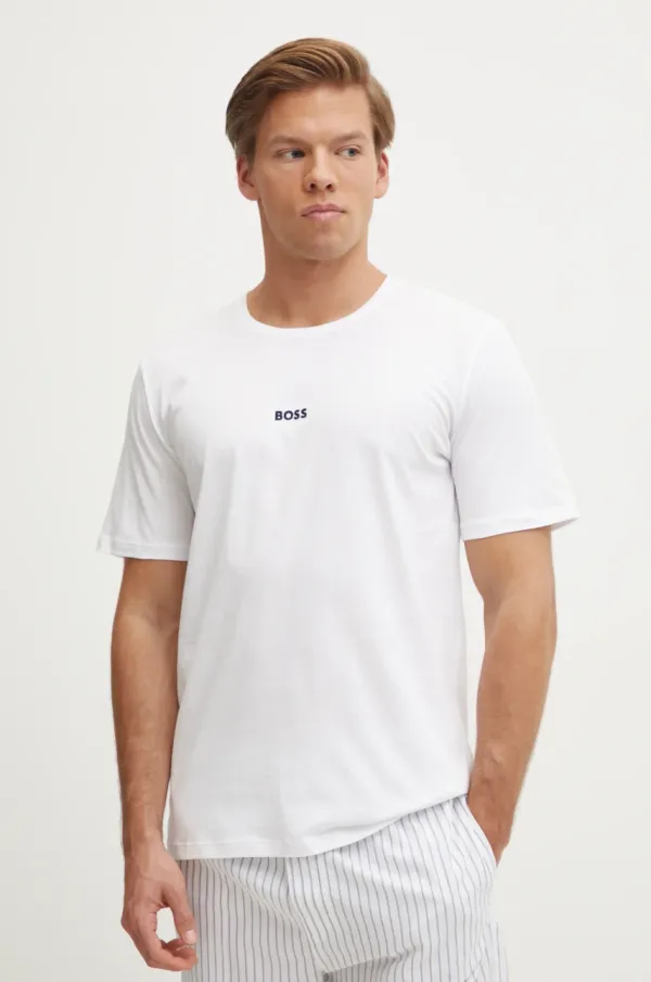 BOSS Bombažna kratka majica BOSS bela barva, 50535802