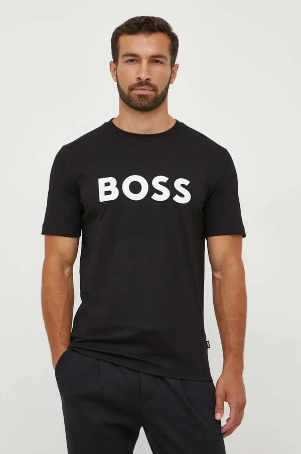 BOSS Bombažna kratka majica BOSS
