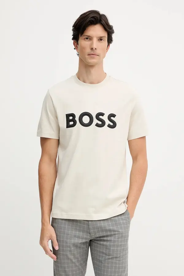 BOSS Green Bombažna kratka majica BOSS Green Tee Iconic Zone