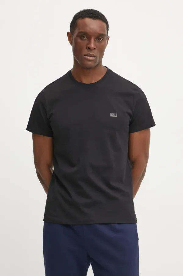 BOSS Bombažna kratka majica BOSS moška, črna barva, 50531401