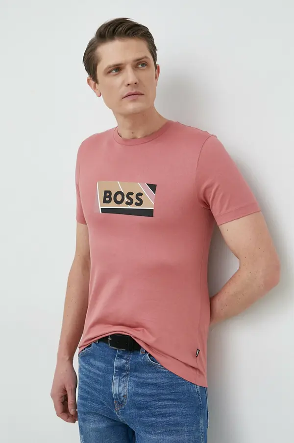 BOSS Bombažna kratka majica BOSS