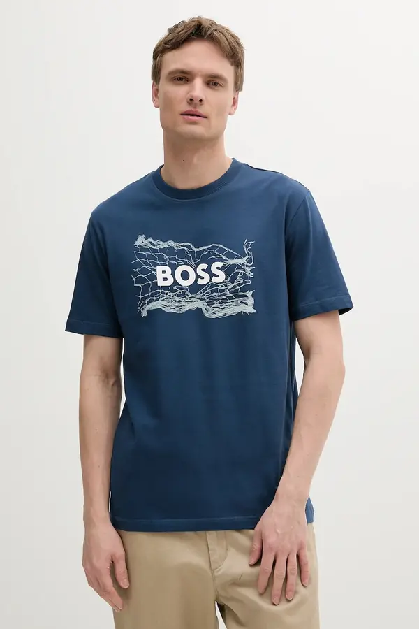 BOSS Orange Bombažna kratka majica BOSS Orange