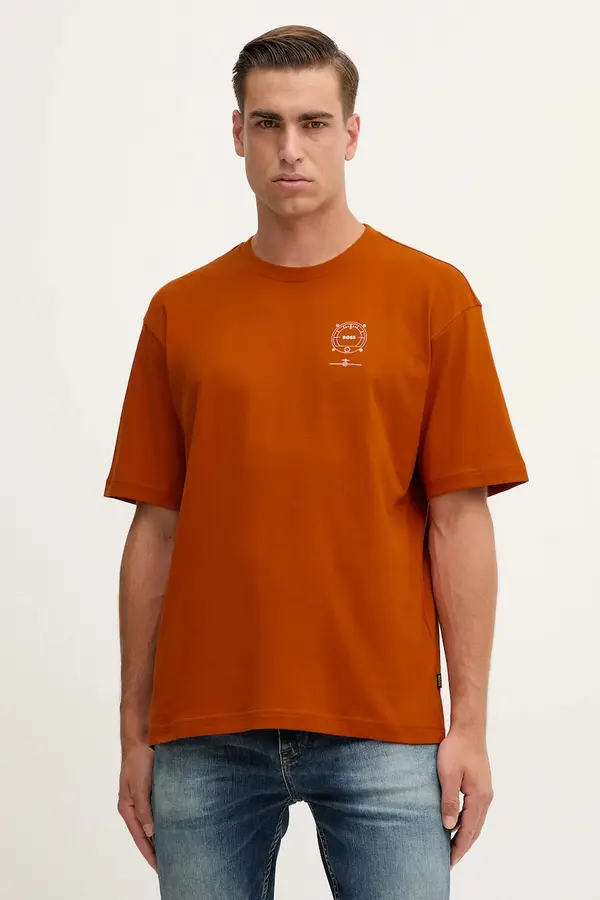BOSS Orange Bombažna kratka majica BOSS Orange Te_voyage