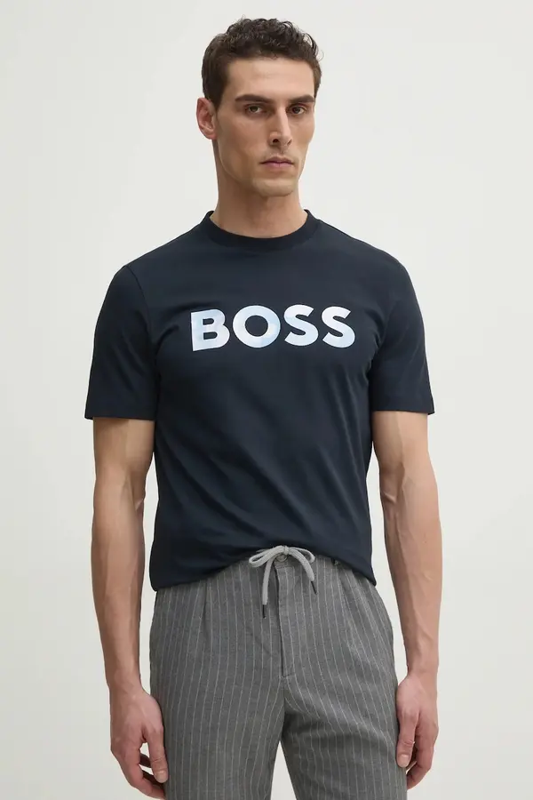 BOSS Bombažna kratka majica BOSS