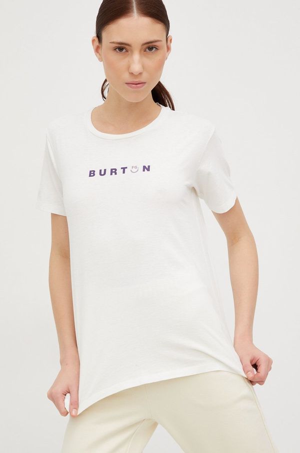 Burton Bombažna kratka majica Burton bela barva