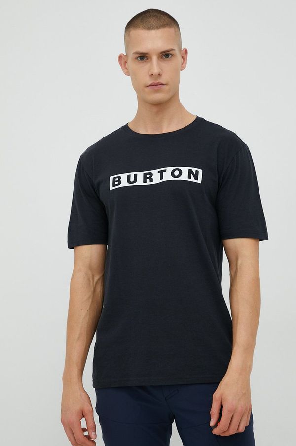 Burton Bombažna kratka majica Burton črna barva